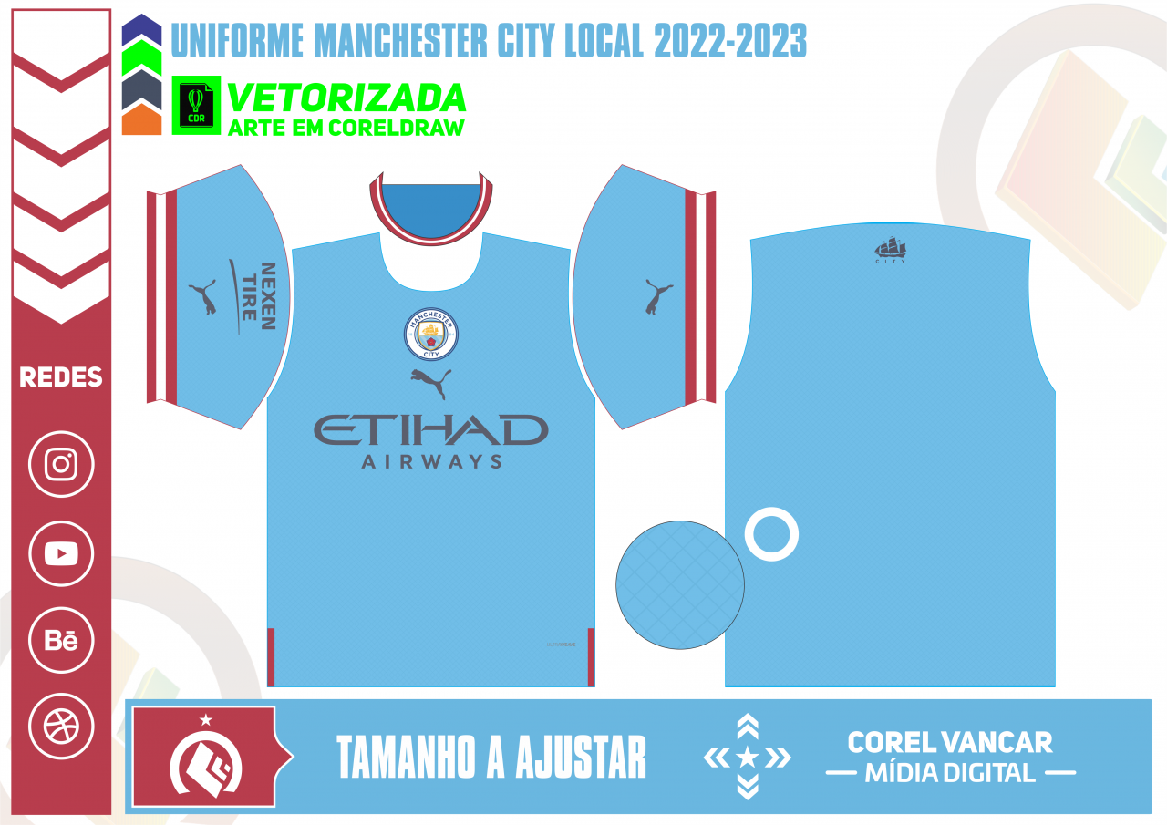 Arte Vetor Camisa Pré-Jogo Manchester City 2023-24