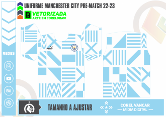 Arte Vetor Camisa Pré-Jogo Manchester City 2023-24