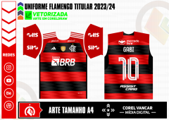 Uniforme Flamengo Titular Mais Fonte 2023/24